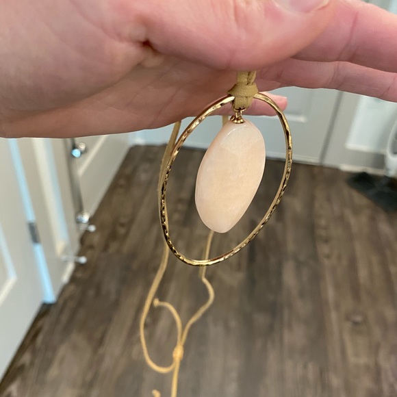 Long Pink Stone Pendant Necklace - Picture 6 of 6